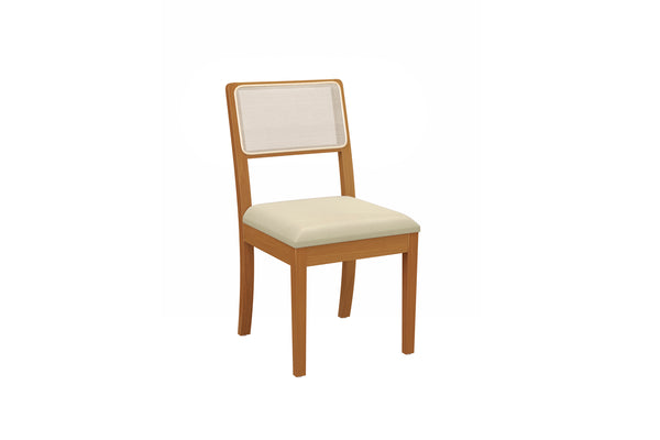 Comedor 120cm 4 Sillas Madera Maciza Kappesberg Roble/Arena