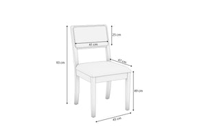 Comedor 160cm 6 Sillas Madera Maciza Kappesberg Roble/Arena
