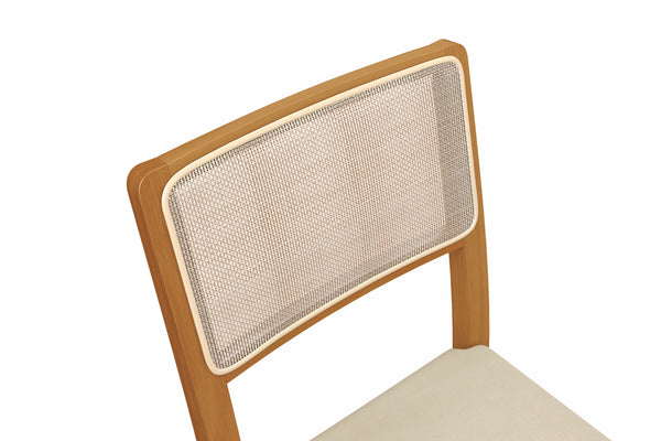 Comedor 120cm 4 Sillas Madera Maciza Kappesberg Roble/Arena