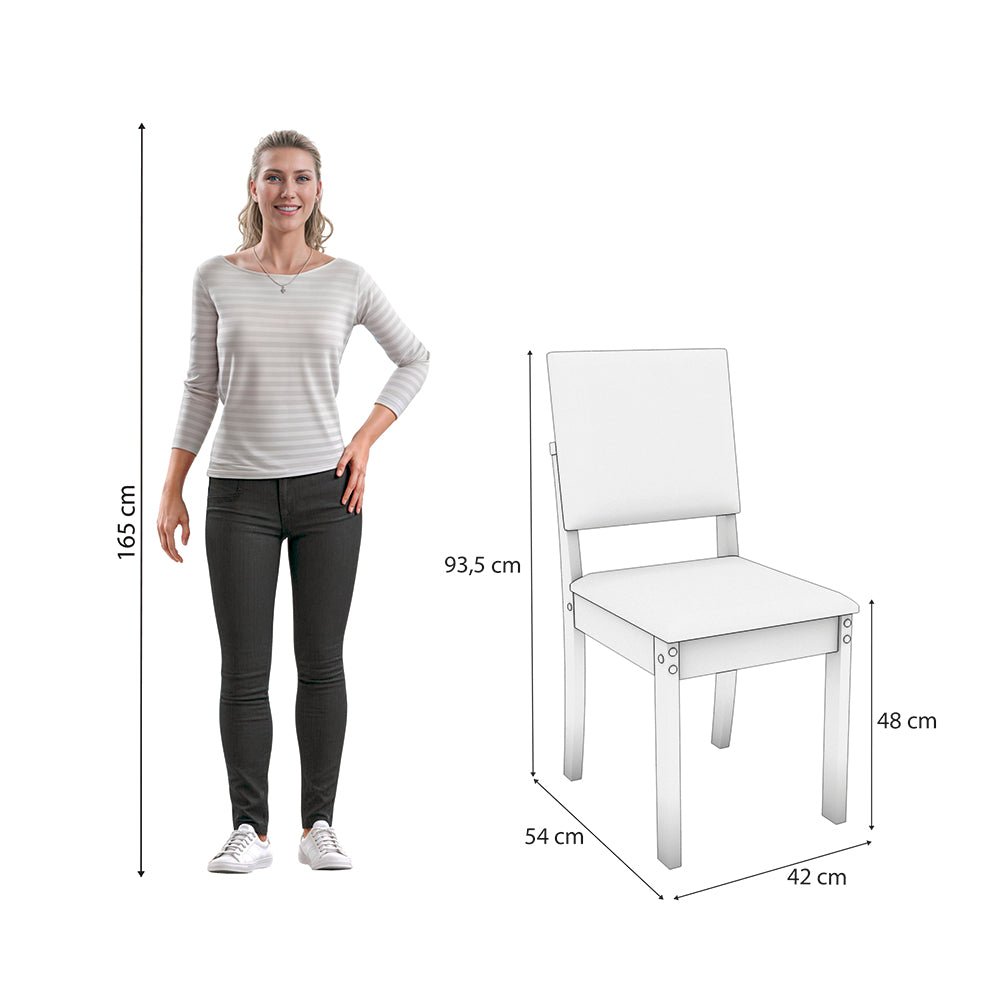 Juego Comedor Kappesberg 1.2m con 4 Sillas Luna Canela/Beige