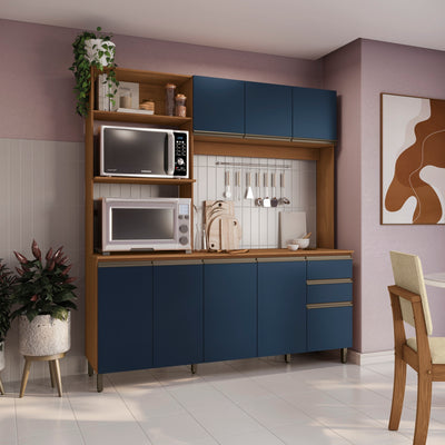 Cocina Integral Kappesberg Luna 192.5cm Canela/Azul