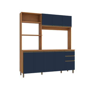 Mueble de Cocina Luna 192.5cm Canela/Azul Kappesberg