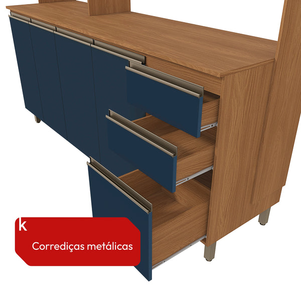 Cocina Integral Kappesberg Luna 192.5cm Canela/Azul