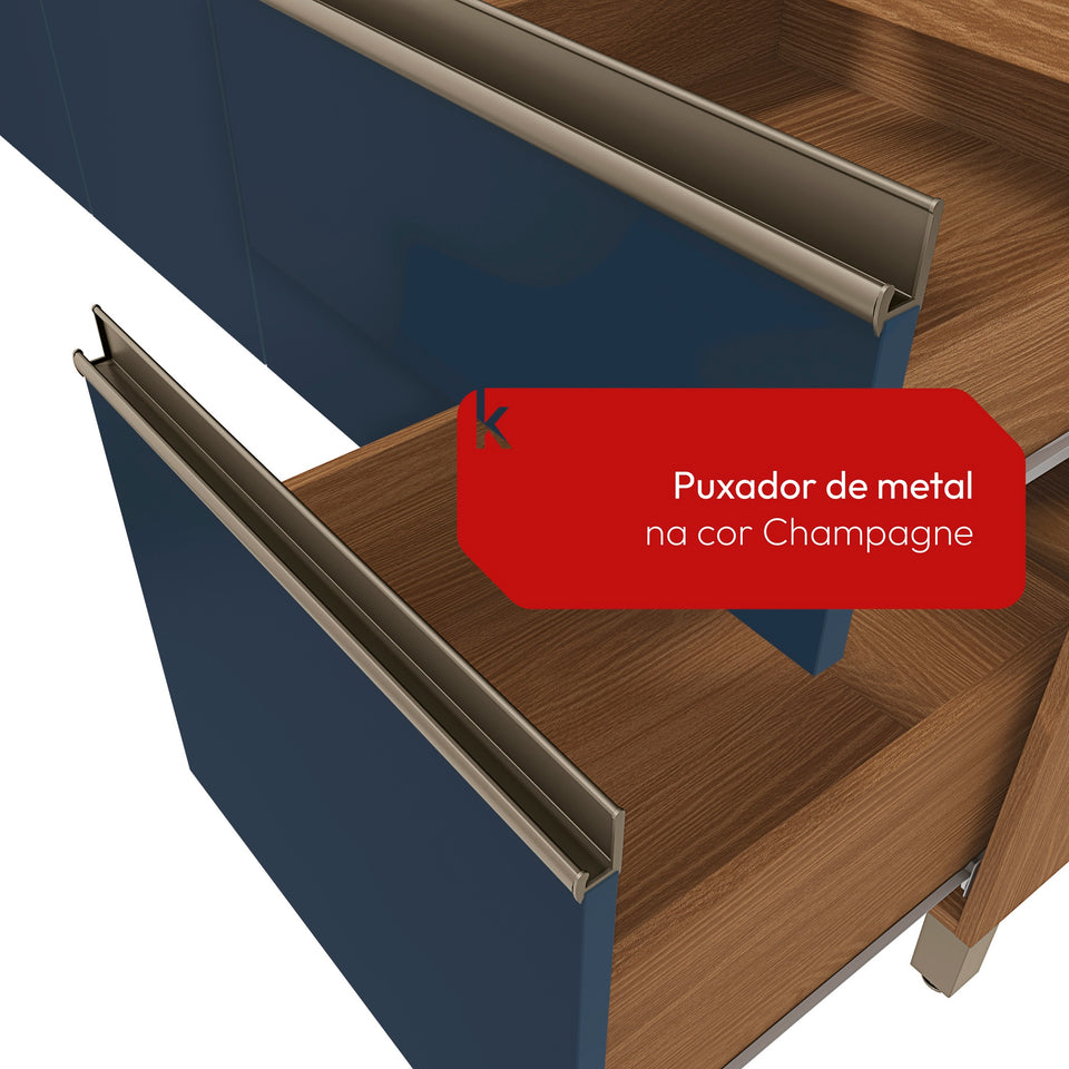 Cocina Integral Kappesberg Luna 192.5cm Canela/Azul