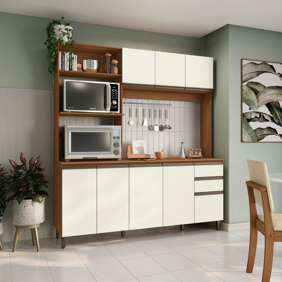 Cocina Integral Kappesberg Luna 192.5cm Canela/Blanco