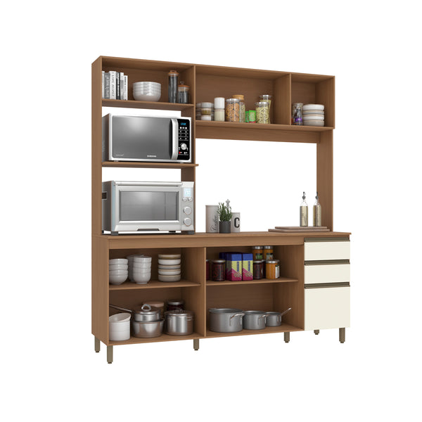 Cocina Integral Kappesberg Luna 192.5cm Canela/Blanco