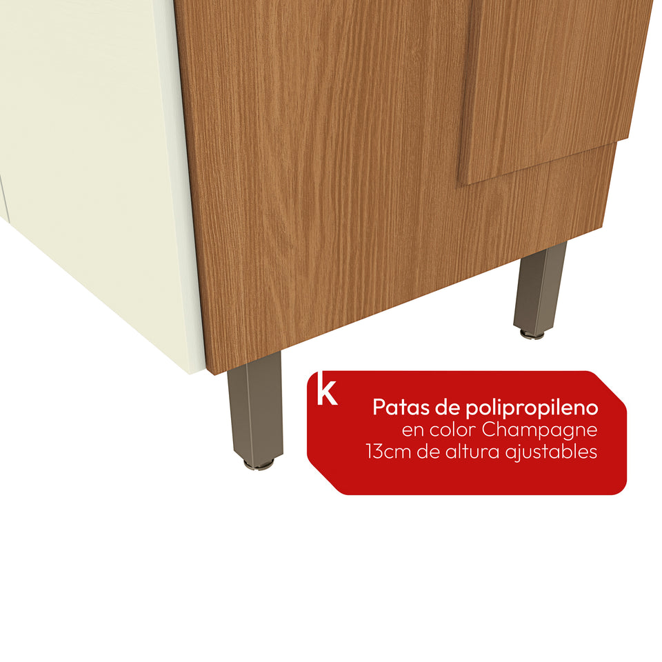 Mueble de Cocina Luna 192,5 cm Canela/Blanco Kappesberg
