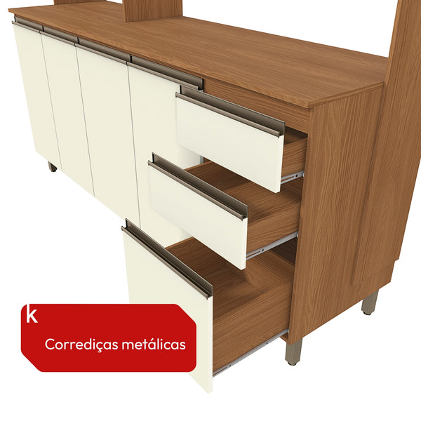 Cocina Integral Kappesberg Luna 192.5cm Canela/Blanco