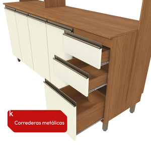 Cocina Integral 192,5 cm Canela/Blanco Luna  Kappesberg