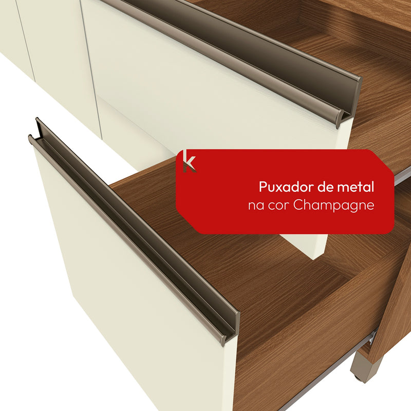Cocina Integral Kappesberg Luna 192.5cm Canela/Blanco