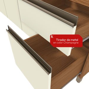 Cocina Compacta Luna Kappesberg 192,5 cm Canela/Blanco