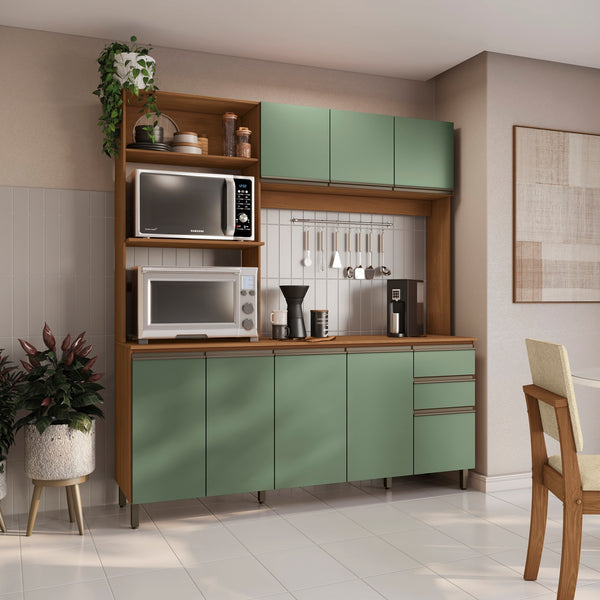 Cocina Integral Kappesberg Luna 192.5cm Canela/Verde