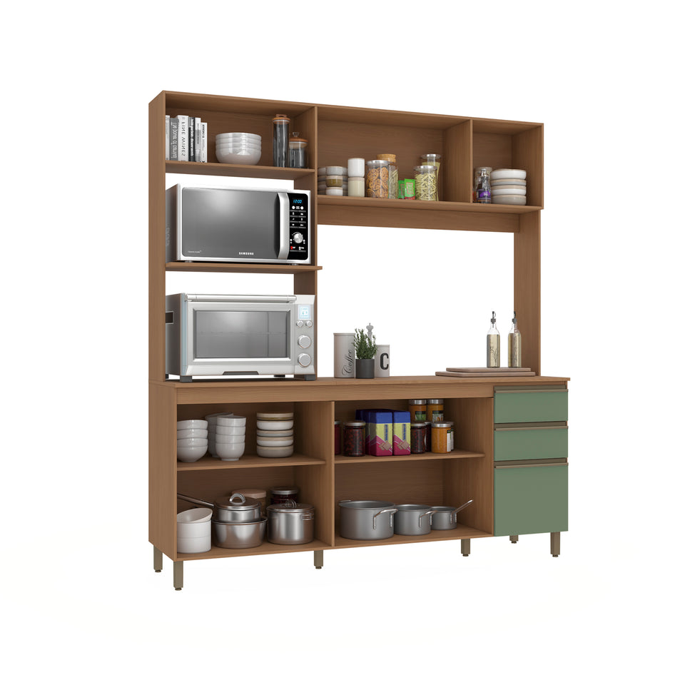 Cocina Completa Kappesberg Luna 192,5 cm Canela/Verde