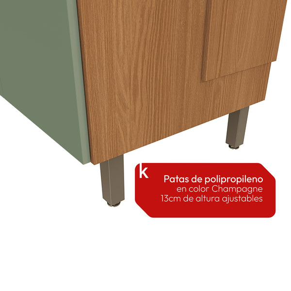 Cocina Completa Kappesberg Luna 192,5 cm Canela/Verde
