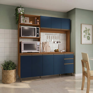 Cocina Compacta Luna Kappesberg 192,5cm Canela/Azul