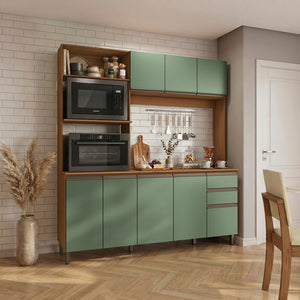 Cocina Completa Kappesberg Luna 192,5 cm Canela/Verde