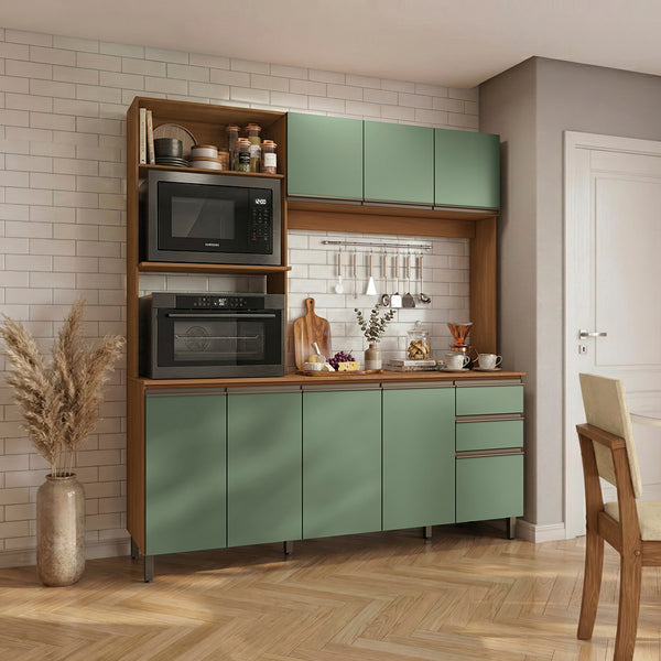 Cocina Completa Kappesberg Luna 192,5 cm Canela/Verde