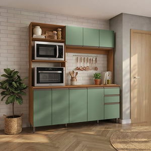 Mueble de Cocina Luna 192,5 cm Canela/Verde Kappesberg