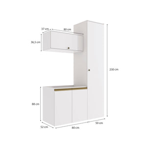 Conjunto para Baño 130cm MDF 3 Piezas Kappesberg Blanco