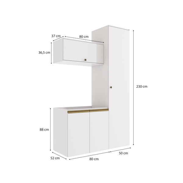 Conjunto para Baño 130cm MDF 3 Piezas Kappesberg Blanco