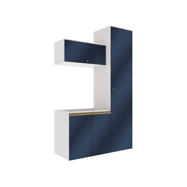 Conjunto para Baño 130cm MDF Kappesberg Blanco/Azul