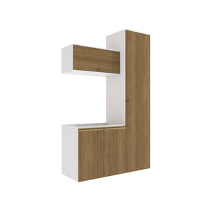 Conjunto para Baño 130cm MDF Kappesberg Blanco/Marrón