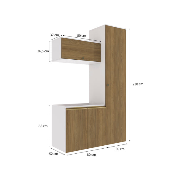 Conjunto para Baño 130cm MDF Kappesberg Blanco/Marrón