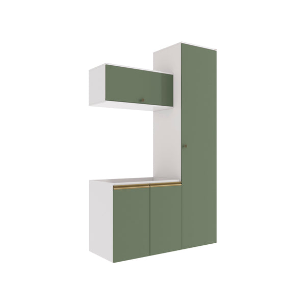 Conjunto para Baño 130cm MDF Kappesberg Blanco/Verde