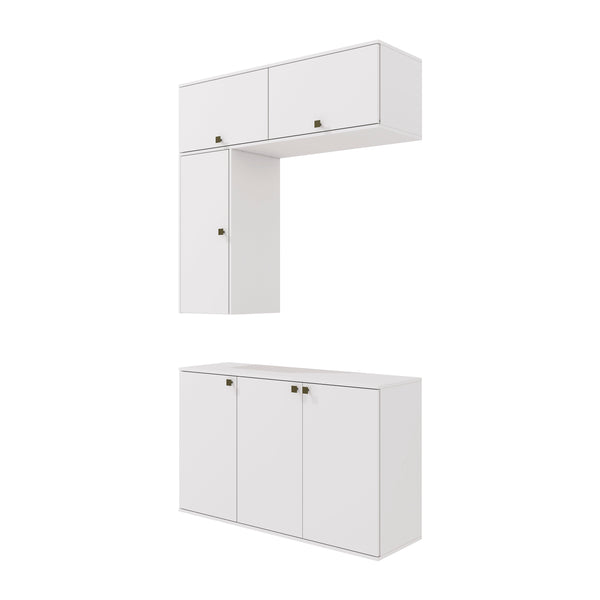 Gabinete Baño Kappesberg 120cm MDF Con Aéreos Blanco