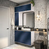 Gabinete Baño Kappesberg 120cm MDF Con Aéreos Blanco y Azul