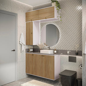 Gabinete Baño Kappesberg 120cm MDF Blanco y Marrón