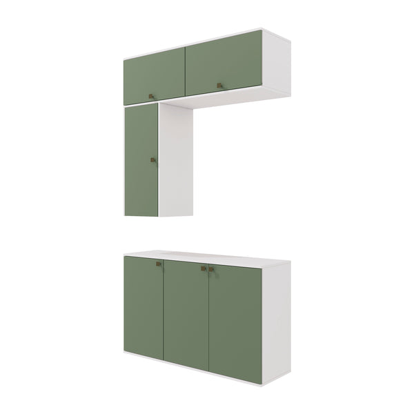 Gabinete Baño Kappesberg 120cm MDF Blanco y Verde
