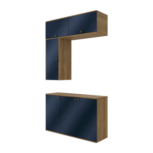 Gabinete Baño Kappesberg 120cm MDF Marrón y Azul