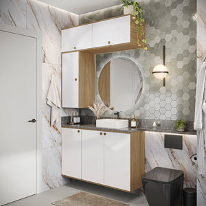 Gabinete Baño Kappesberg 120cm MDF Marrón y Blanco