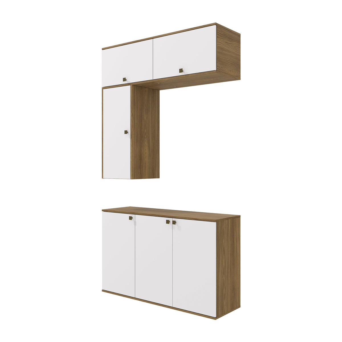 Gabinete Baño Kappesberg 120cm MDF Marrón y Blanco