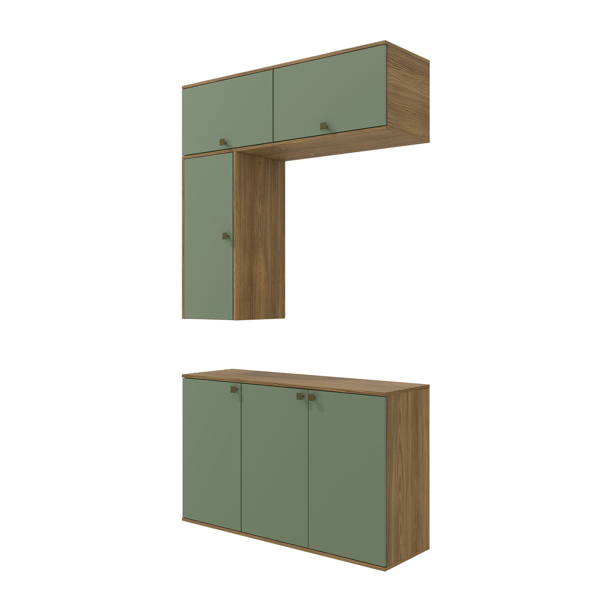 Gabinete Baño Kappesberg 120cm MDF Marrón y Verde