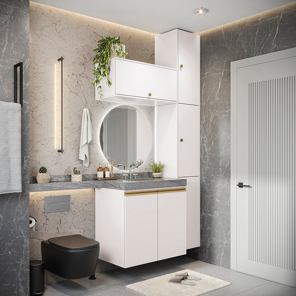 Gabinete Baño Kappesberg 116cm MDF Con Aéreos Blanco