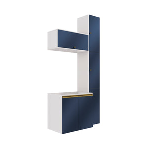 Gabinete Baño Kappesberg 116cm MDF Con Aéreos Blanco y Azul