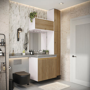 Gabinete Baño Kappesberg 116cm MDF Blanco y Marrón