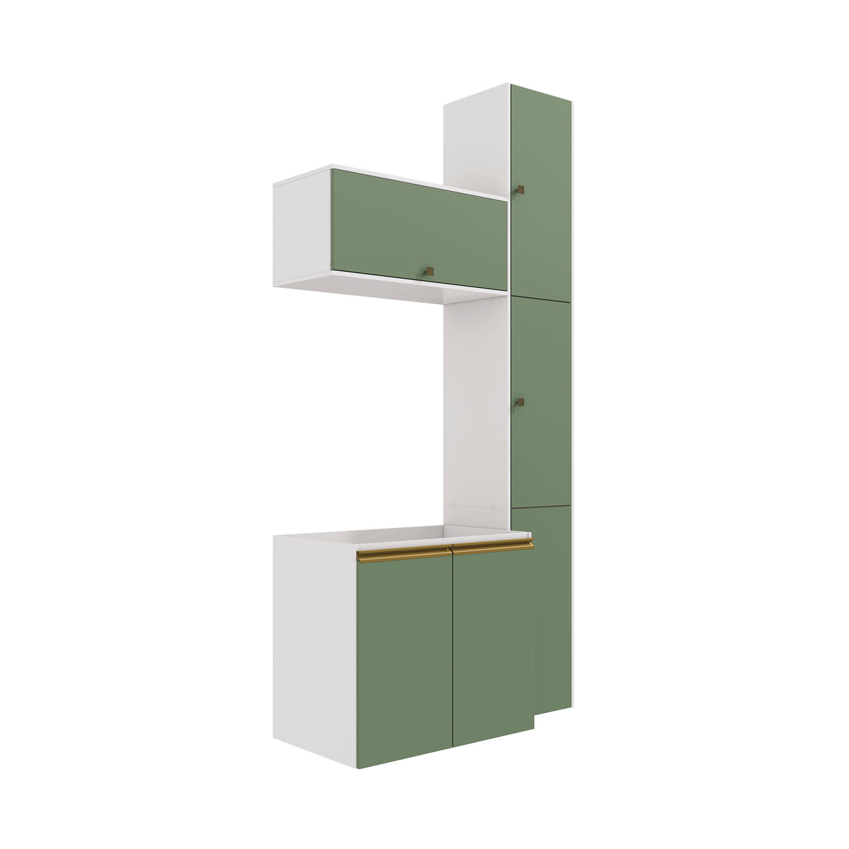Gabinete Baño Kappesberg 116cm MDF Blanco y Verde