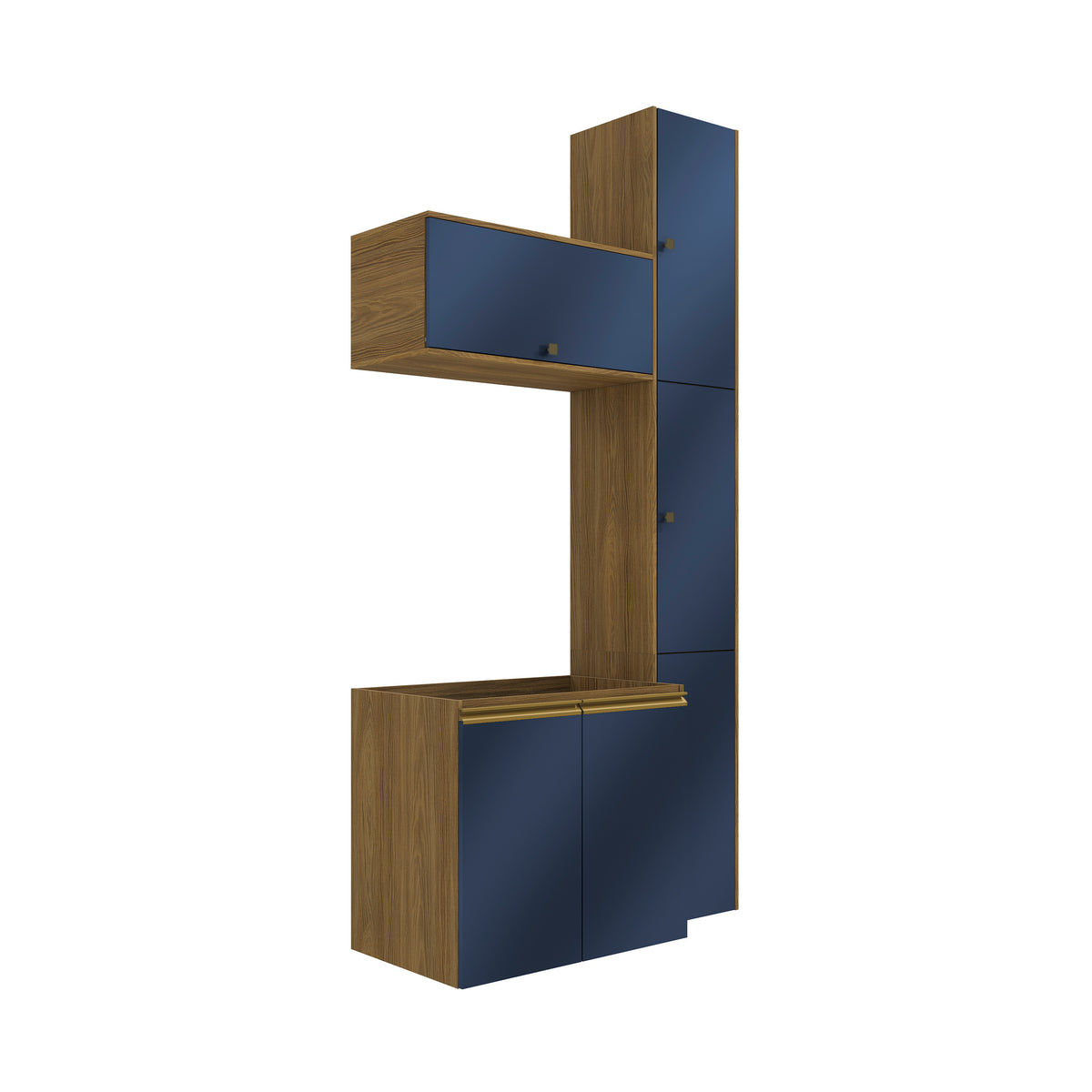 Gabinete Baño Kappesberg 116cm MDF Marrón y Azul