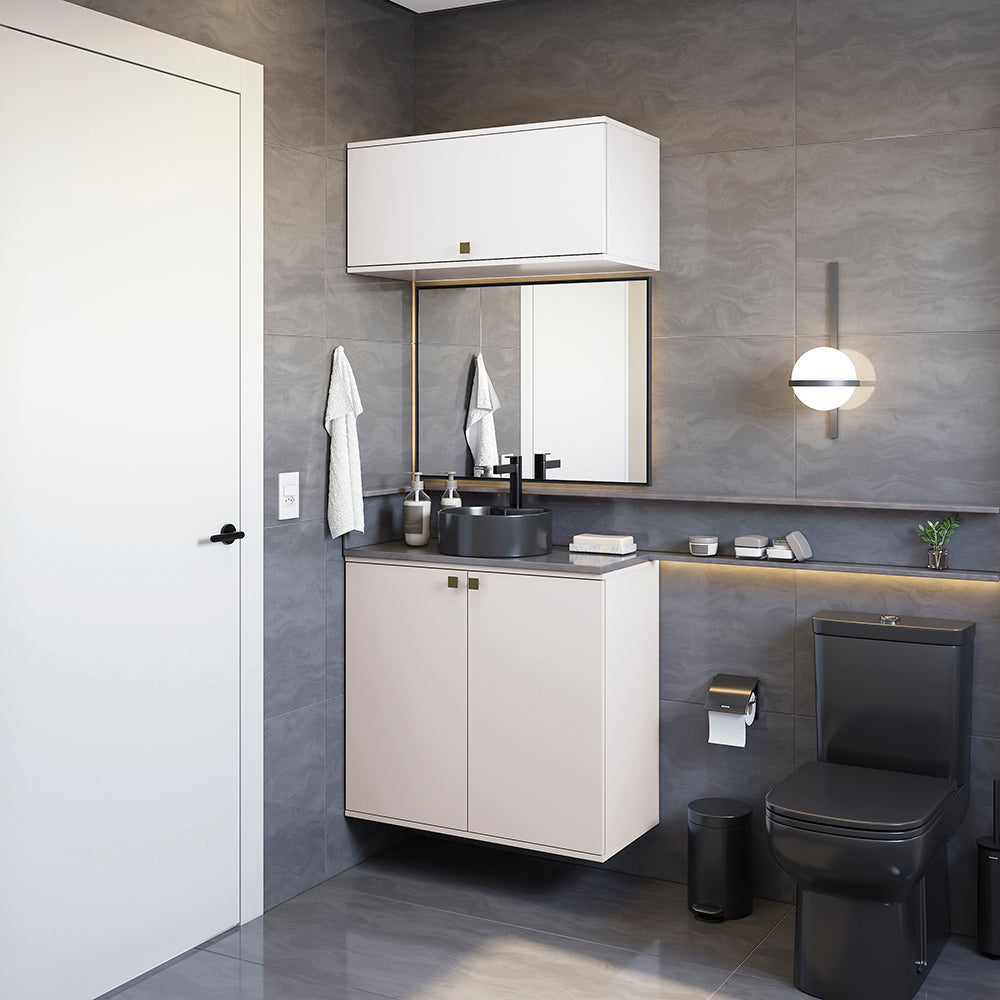 Gabinete Baño Kappesberg 80cm MDF Con Aéreos Blanco