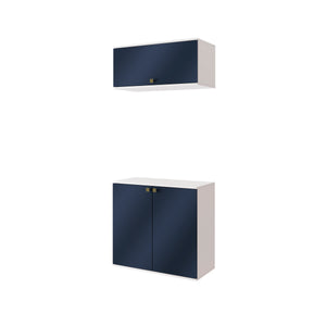 Gabinete Baño Kappesberg 80cm MDF Blanco y Azul