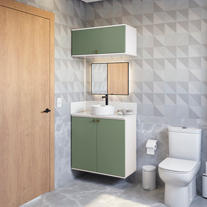 Gabinete Baño Kappesberg 80cm MDF Blanco y Verde