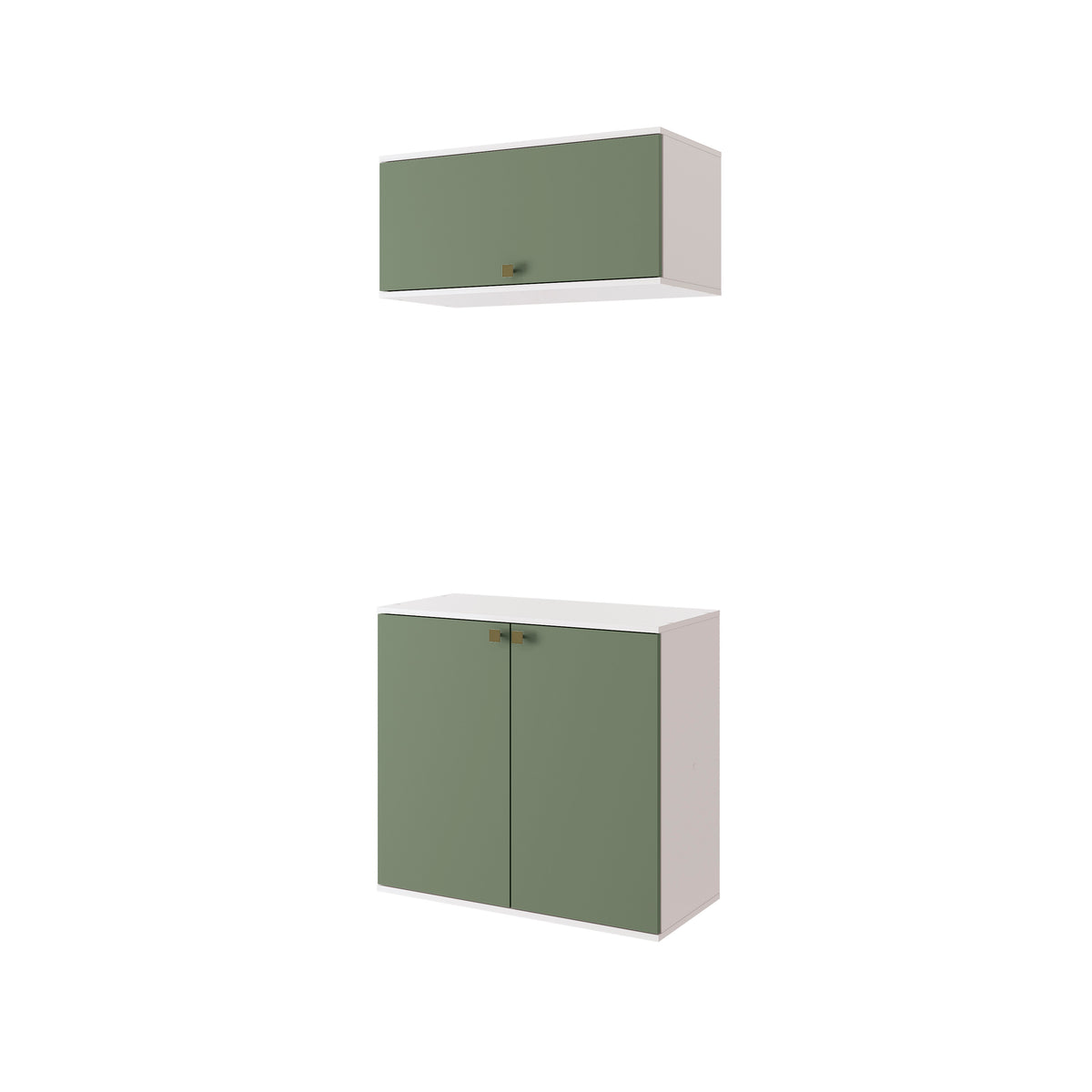 Gabinete Baño Kappesberg 80cm MDF Blanco y Verde