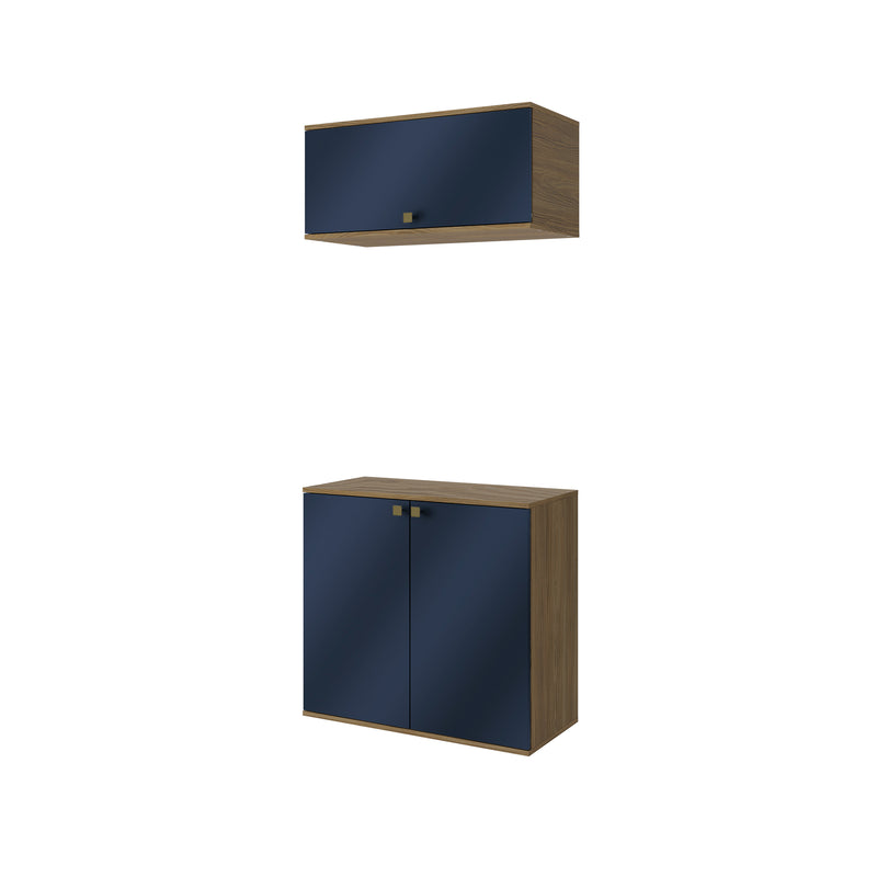 Gabinete Baño Kappesberg 80cm MDF Marrón y Azul