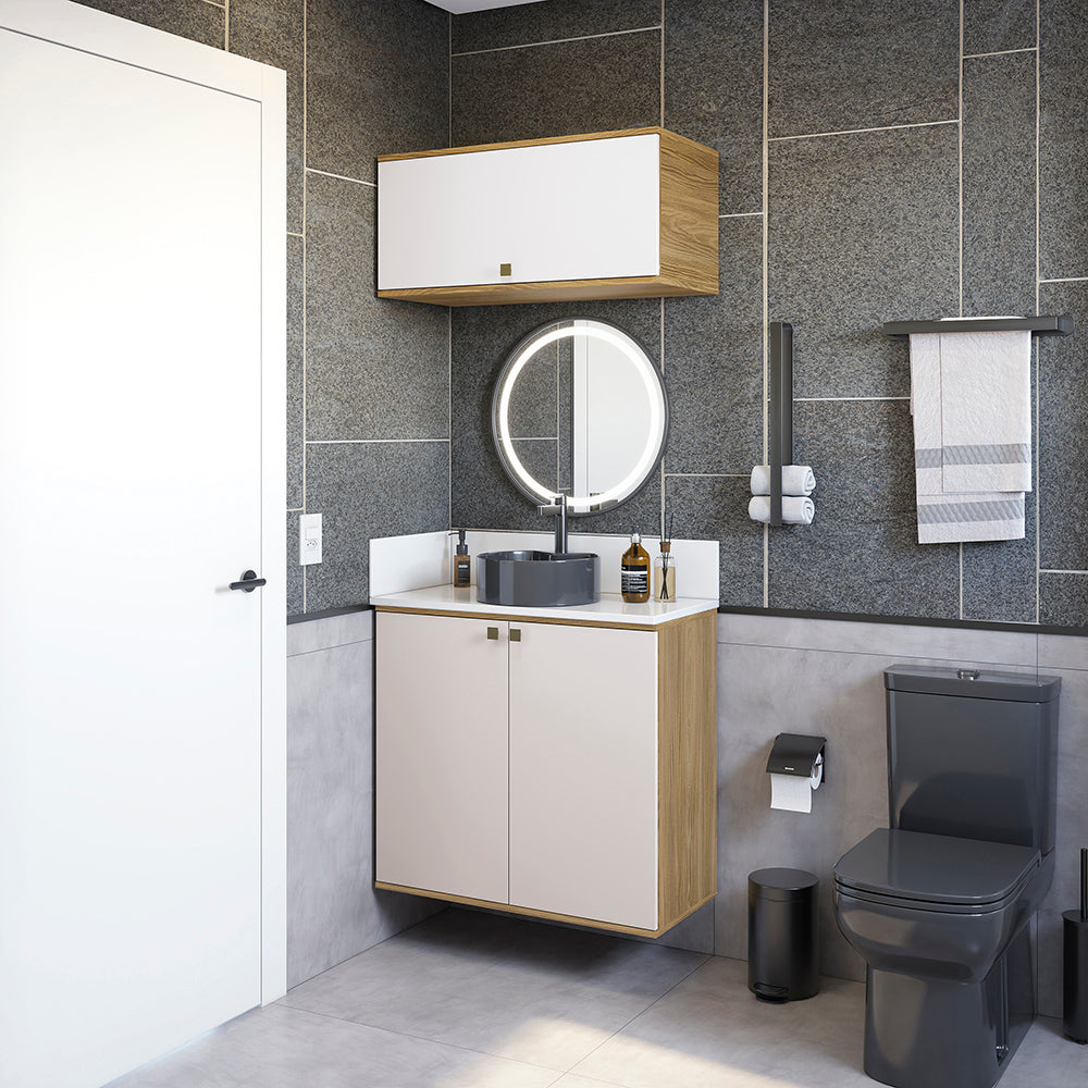 Gabinete Baño Kappesberg 80cm MDF Marrón y Blanco