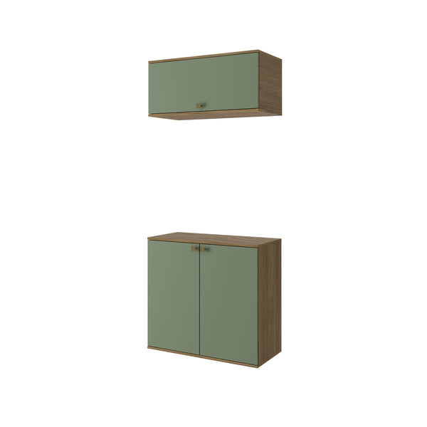Gabinete Baño Kappesberg 80cm MDF Marrón y Verde
