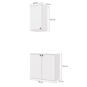 Gabinete Baño Kappesberg 80cm MDF Con Aéreos Blanco