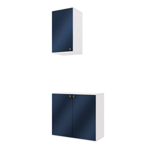 Gabinete Baño Kappesberg 80cm MDF Blanco y Azul